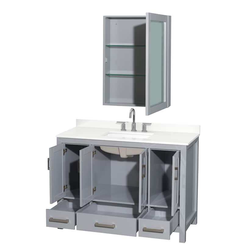Wyndham Collection WCS141448S-QTZ-US3MED Sheffield 48" Free Standing