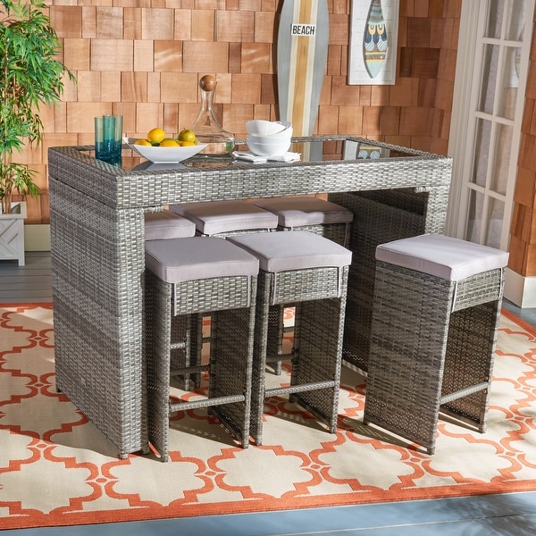 SAFAVIEH Outdoor Horus 7-Piece Patio Dining Set. Opens flyout.