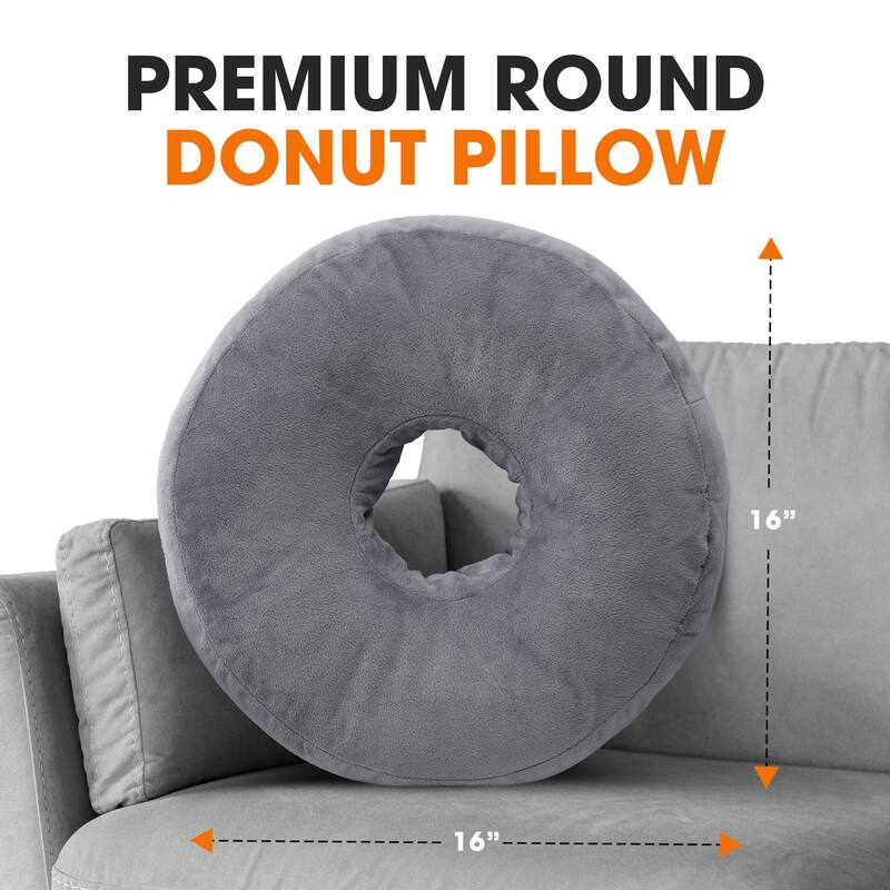 Cheer Collection Super Soft Round Donut Pillow - Assorted Colors