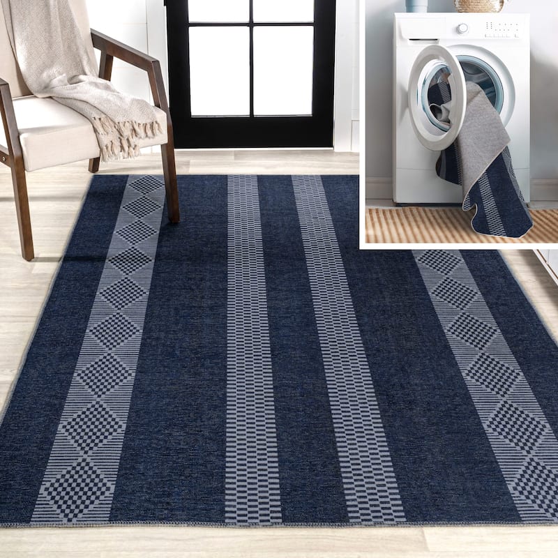 JONATHAN Y Bande Bohemian Medallion Textured Weave Machine Washable Area Rug