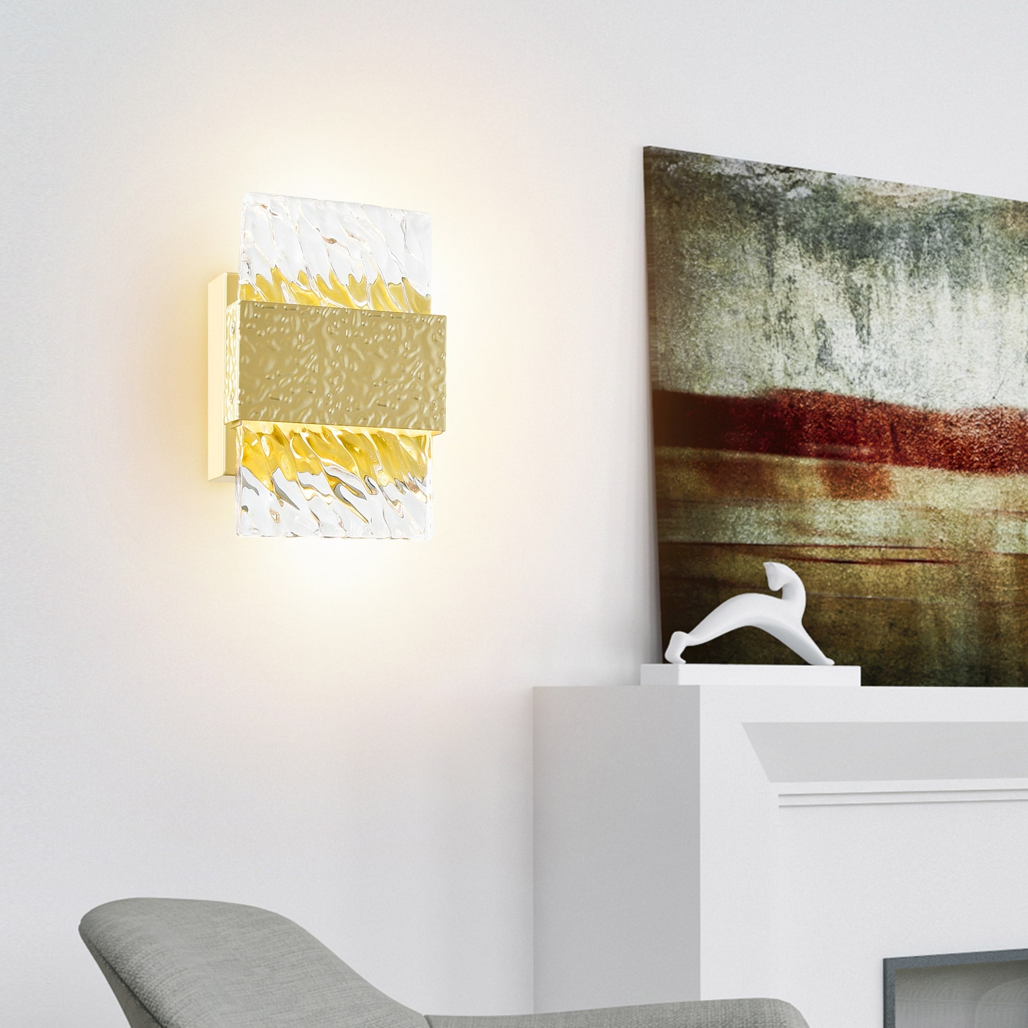 CWI Lighting Carolina Integrated LED 5in Gold Leaf Wall Sconce - Gold Leaf