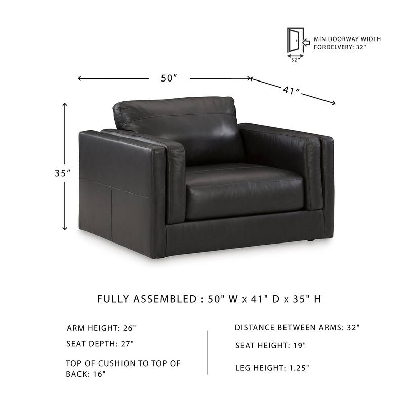 Signature Design by Ashley Amiata Onyx Oversized Chair - 50"W x 41"D x 35"H