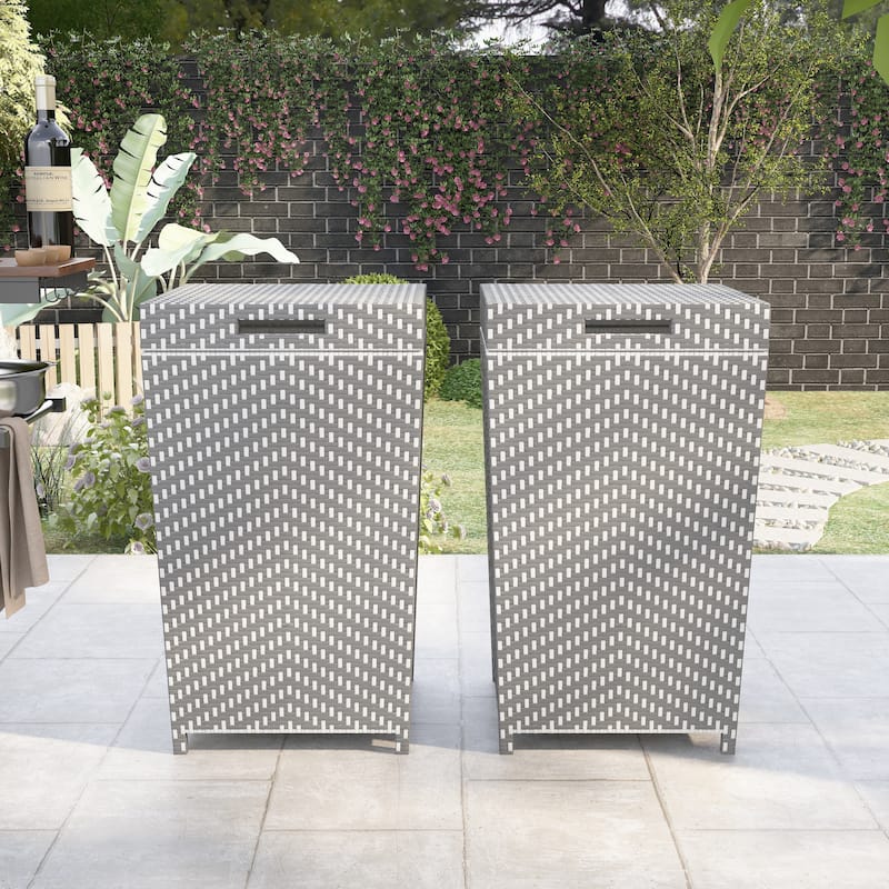 Courtnie Contemporary Wicker Trash Can by Furniture of America (Set of 2)