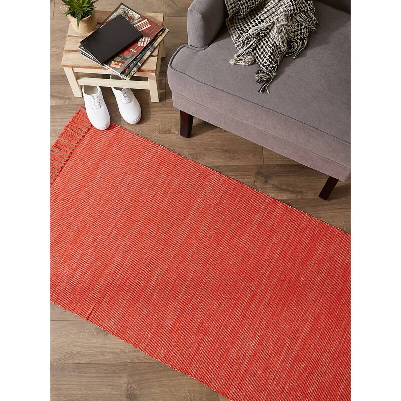 DII Gray and Off White 2-Tone Ribbed Rug 2x3 Ft - 24.0 In. L X 36.0 In. W X 0.2 In. H