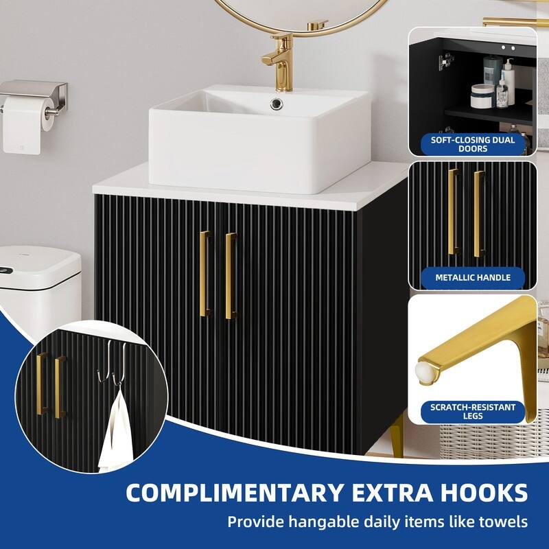 Moasis Single Bathroom Vanity with Ceramic Vessel Sink