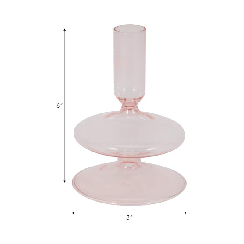Sculptural Glass Candle Holder with Rounded Accent Base - Modern Tabletop Candle Holder for Any Room