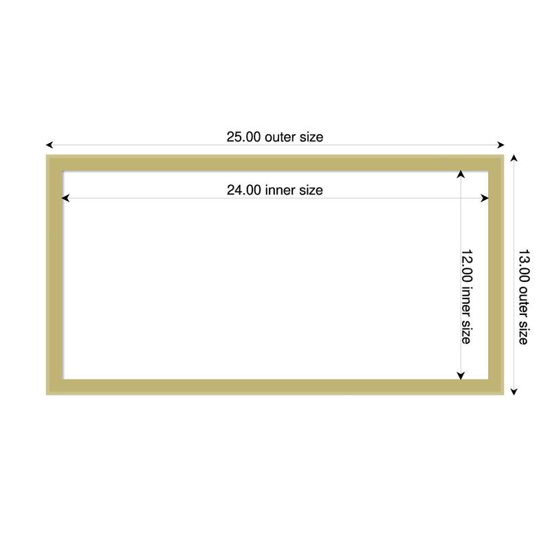Incline Framed Dry Erase Magnetic Board - 25 x 13 in - Incline Light Gold