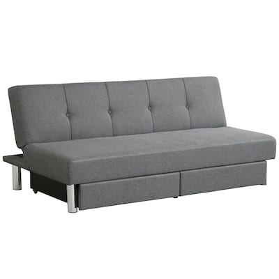 Convertible Futon Sofa Bed Adjustable Couch Sleeper with Two Drawers - 70'' x 38'' x 16'' (L x W x H)