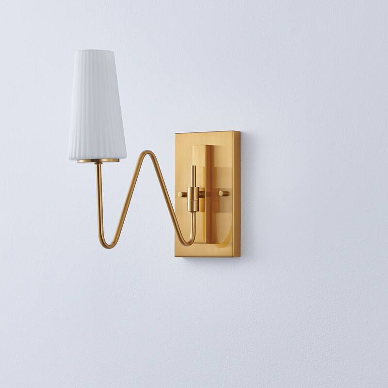 KAWOTI Modern Glam Wall Sconce with Adjustable Arm - W5.13" x D15" x H13.75"