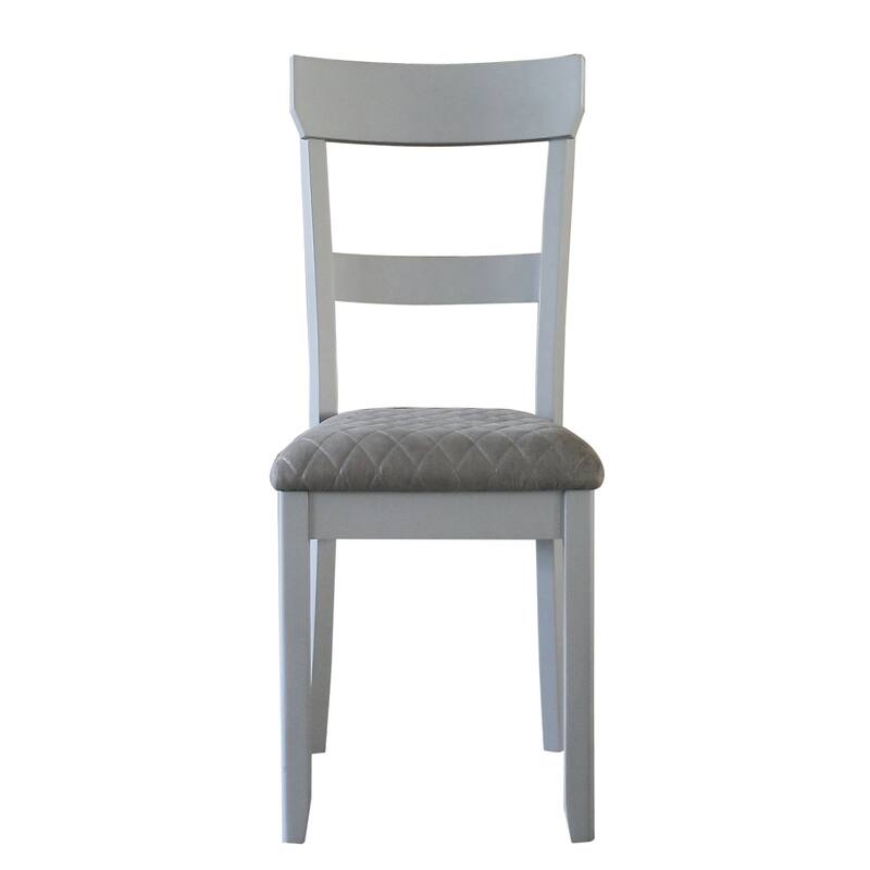 Two Tone Grey and Pearl Grey Ladder Back Side Chairs (Set of 2)