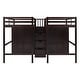 preview thumbnail 30 of 31, Double Loft Bed Twin Size with 2 Wardrobes and Storage Stairs, Wooden High Loftbed Frame for 2, for Kids Teens Adults Bedroom