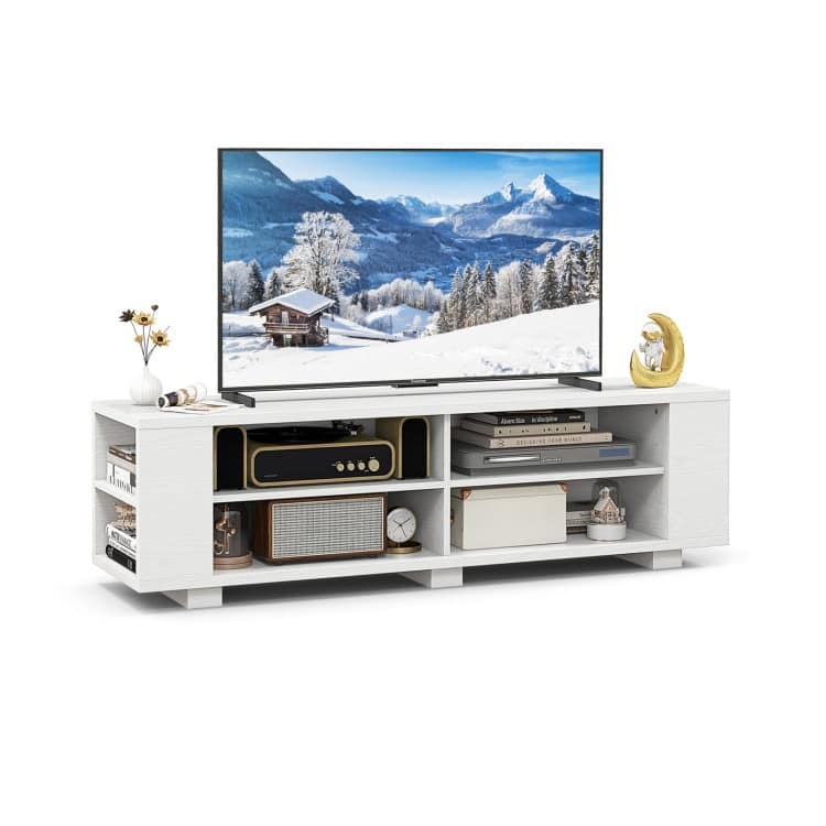 59" Console Storage Entertainment Media Wood TV Stand - 59" x 15.5" x 17.5" (L x W x H)