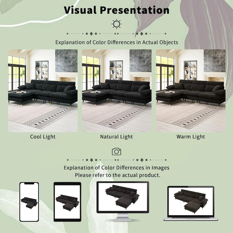 4-seater tufted sofa set