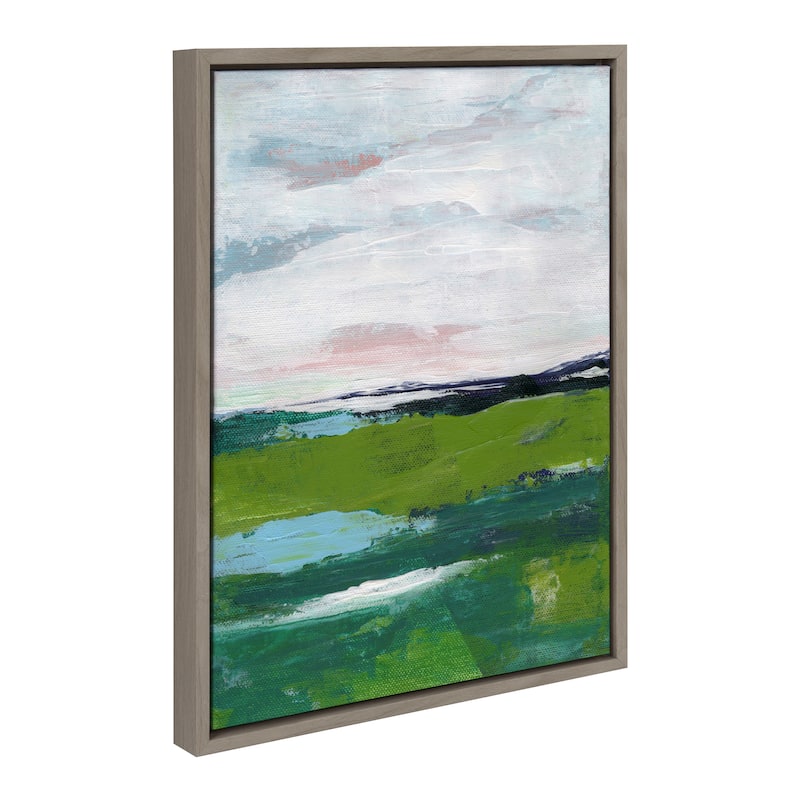 Kate and Laurel Sylvie Emerald Framed Canvas by Nikita Jariwala
