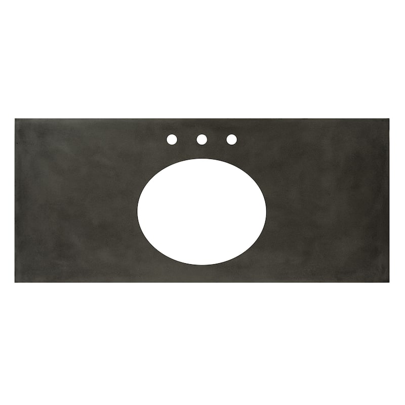 NativeStone Concrete Vanity Top - Oval Sink Cutout with 8" Widespread Faucet Holes (Top Only)