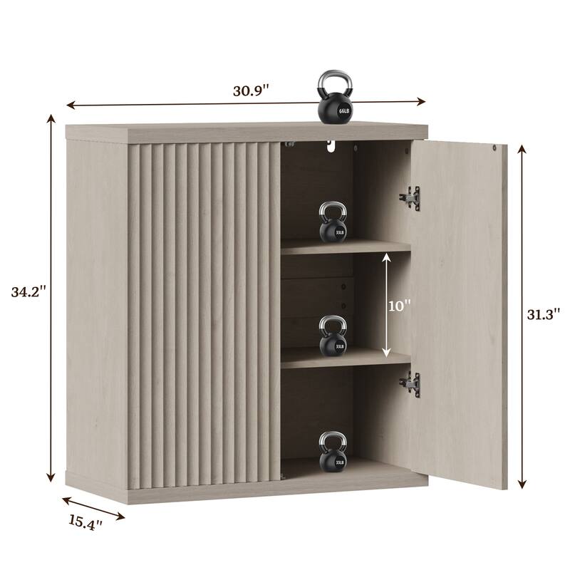 Set of 3 Versatile Push to Open Side Cabinets for Modern Homes