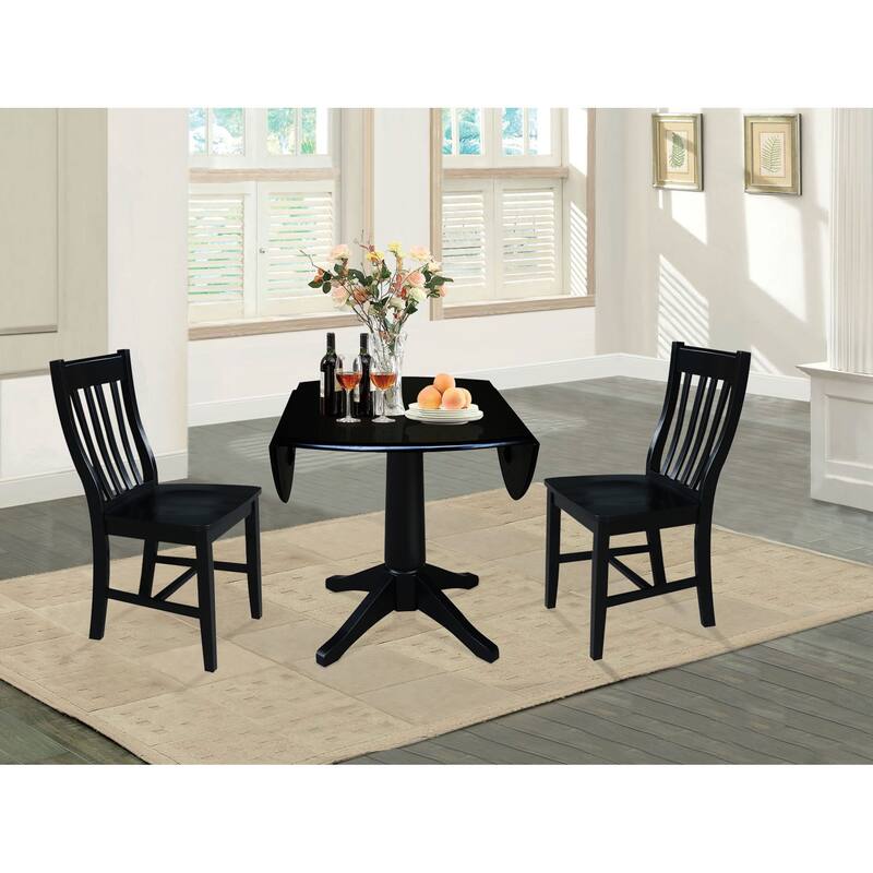 42" Round Top Pedestal Table with 2 Chairs