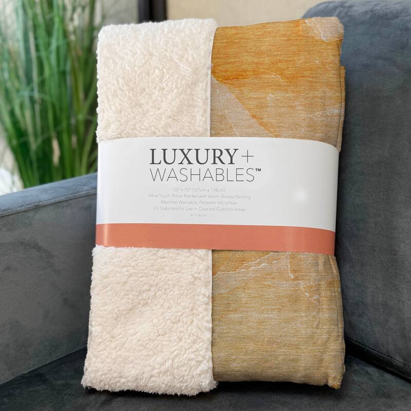 Premium Machine Washable Abstract Contemporary Sherpa Throw Blanket