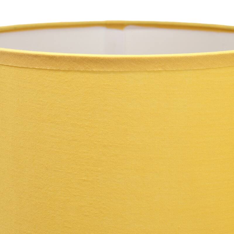 Tribal Style Hand Painted Ceramic Table Lamp with Drum Shade - 17" - Yellow