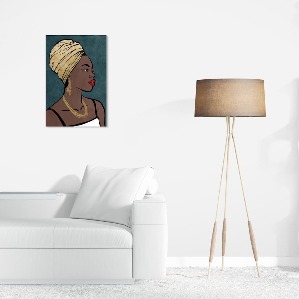 Wynwood Studio Canvas Fashion and Glam Summer Wraps Gold and Metallic Gold Modern & Contemporary Wall Art Canvas Print