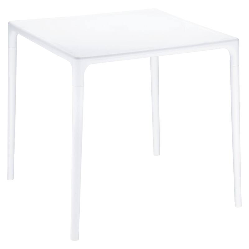 28" White Patio Square Stackable Dining Table