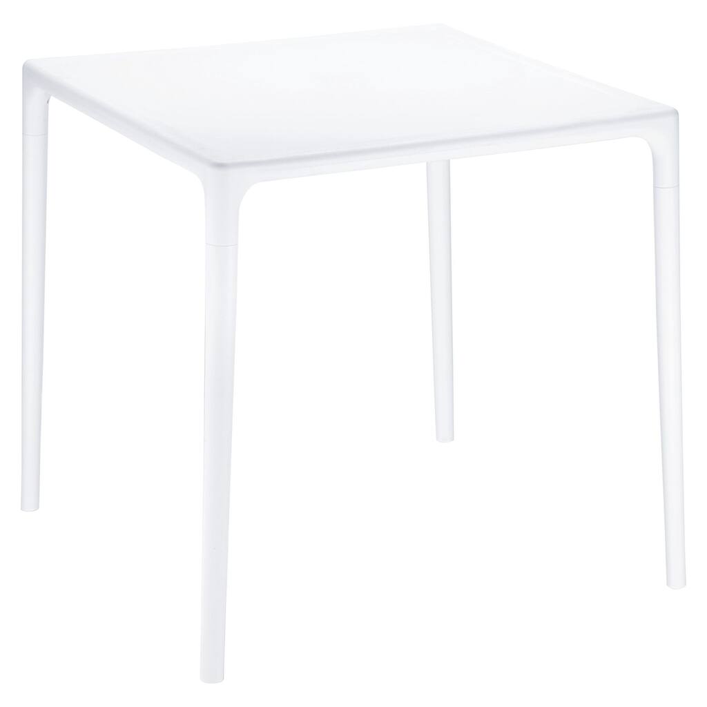 28" White Patio Square Stackable Dining Table