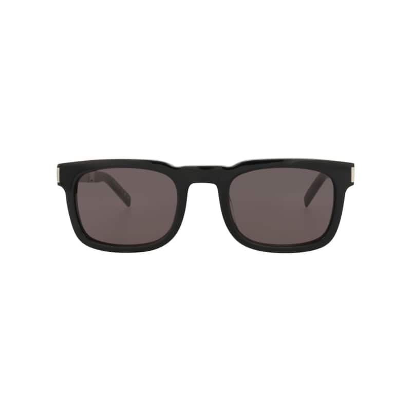 Saint Laurent Square-Frame Recycled Acetate Sunglasses - Black Silver Black - Black - Black Lens