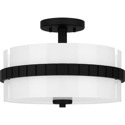 Baud 2-Light Matte Black Semi-Flush Mount Light