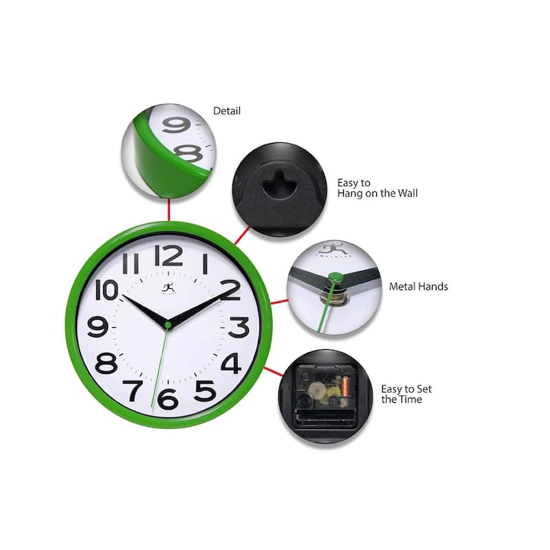 Infinity Instruments Metro Wall Clock, 9 Inch - 9 x 1.5 x 9