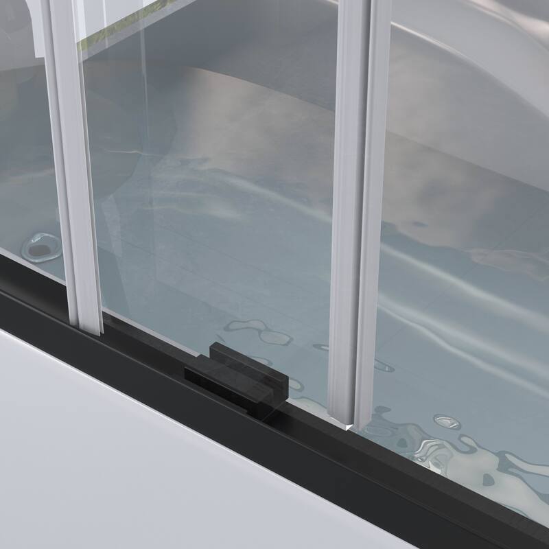 60 in. W x 62 in. H Framed Sliding Bath Tub Door with 5/16 in. Tempered Clear Glass