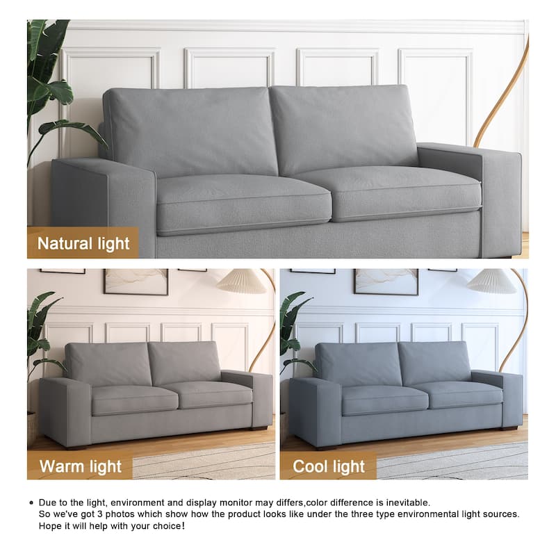 80.1" Wide Linen Corduroy Loveseat Living Room Sofa Couch