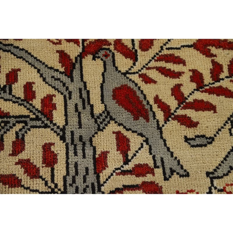 Animals Design Ziegler Area Rug Handmade Wool Carpet - 7'10" x 9'9"