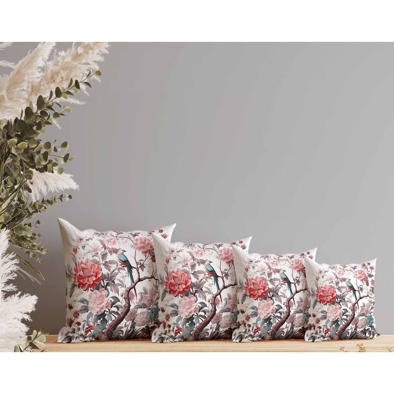 Bloom Bower Bliss Indoor/Outdoor Reversible Throw Pillow Pink and Green