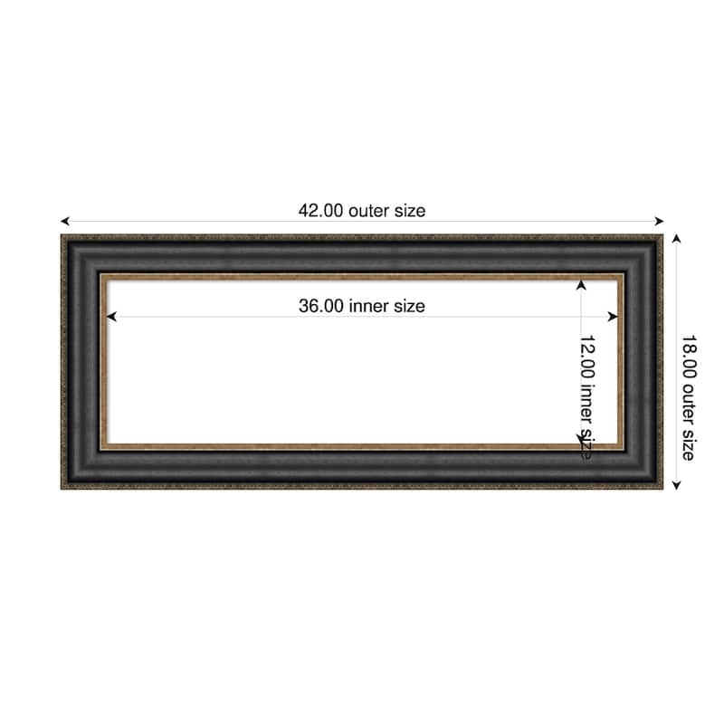 Amanti Art Thomas Black Bronze Framed Dry Erase Magnetic Board - 42 x 18 in