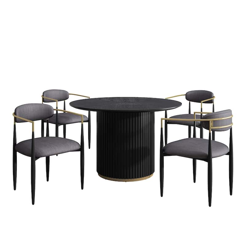 Elmore Modern Upholstered Wood 5 Piece Dining Set by Christopher Knight Home