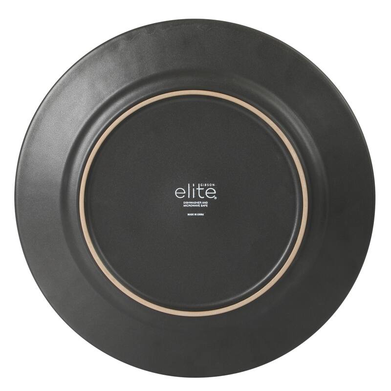 Gibson Elite Winchester Way 12-Piece Embossed Stoneware Dinnerware Set - Reactive, Durable Lightweight- Plates & Bowls Set