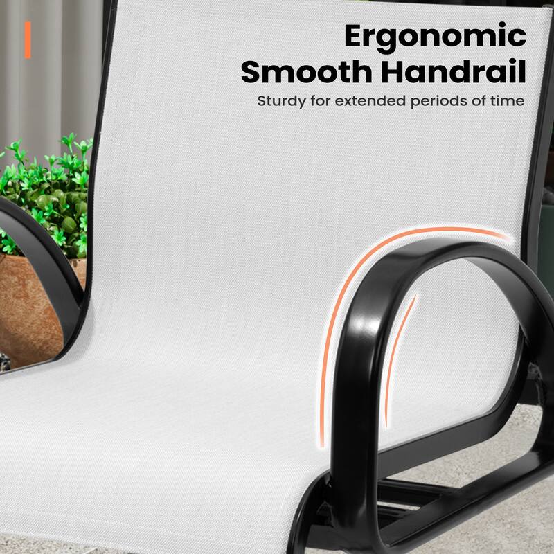 Pellebant 2/4-Piece Outdoor Indoor Patio Swivel Aluminum Bar Stools Sunbrella Textilene