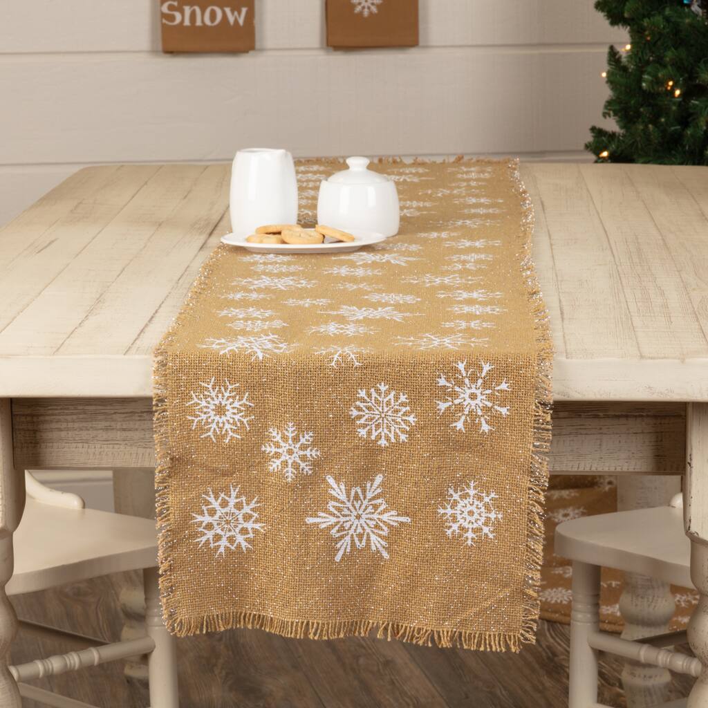 Snowflake Burlap Runner
