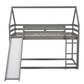 Lervi Twin Size Bunk House Bed with Slide and Ladder - Bed Bath ...
