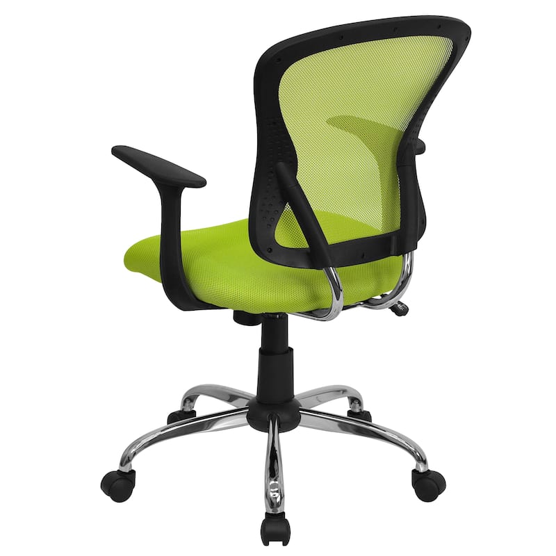 Mid-Back Mesh Swivel Task Office Chair with Chrome Base and Arms