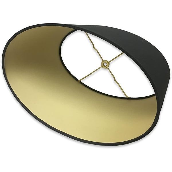 Royal Designs Shallow Oval Hardback Lamp Shade Black 10 x 12 x 7 Color