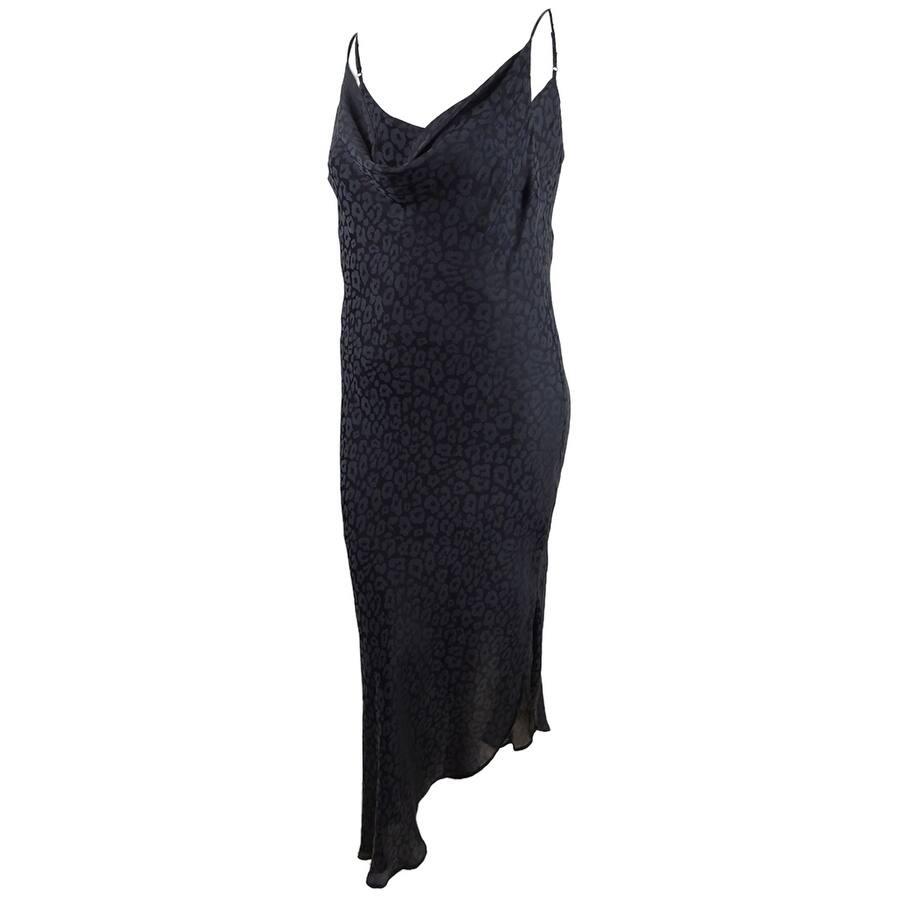 Bar III Women's Leopard Print Midi Slip Dress (XXS, Deep Black) - Overstock  - 41457492