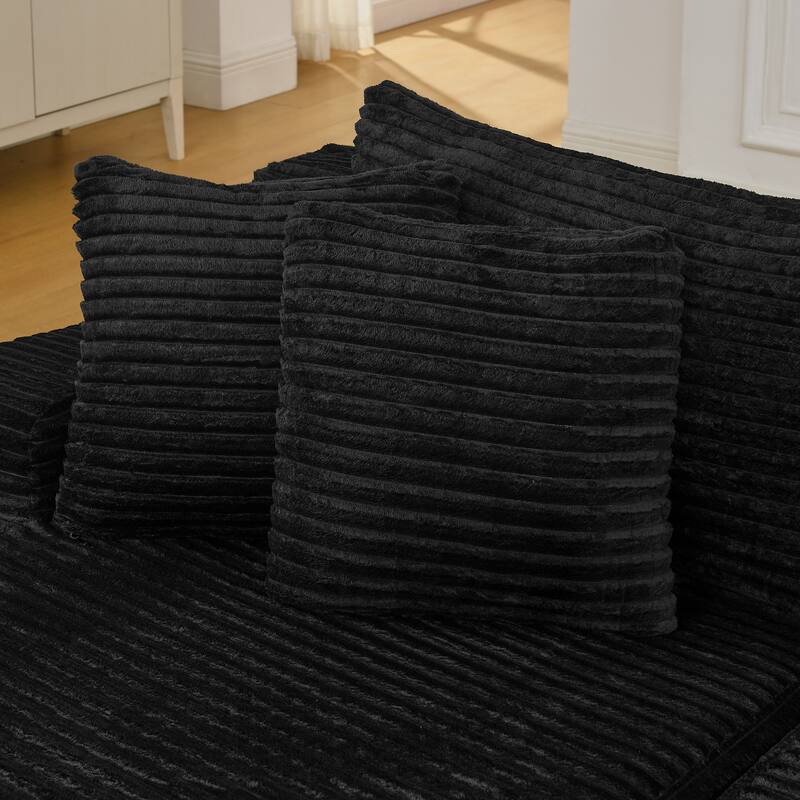 Two-seater lazy sofa lounge chair,Compressed sofa no assembly required, made of velvet fabric, fluffy modern lounge chair