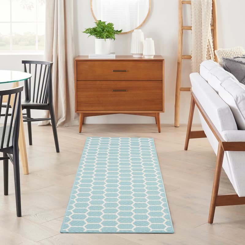 Nourison Reversible Indoor Outdoor Indoor/Outdoor Geometric Area Rug