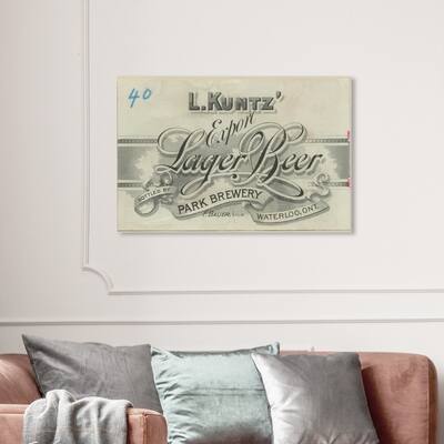 Wynwood Studio 'Export Lager Beer' Advertising Wall Art Canvas Print Posters - Gray, White