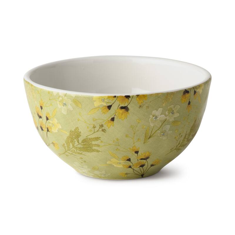 Certified International Wildflowers 5.25" Ice Cream/Dessert Bowls, Set of 4 Assorted Designs - 5.25"L x 5.25"W x 3.75"H