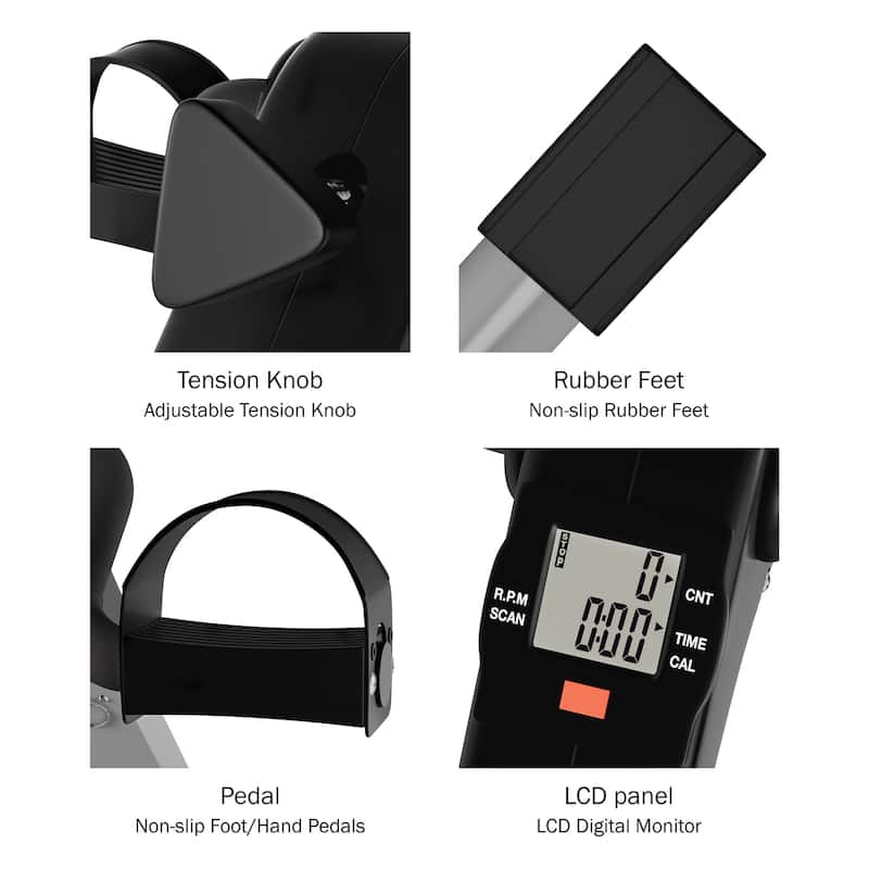 Wakeman Fitness Portable Under Desk Exercise Bike - Large