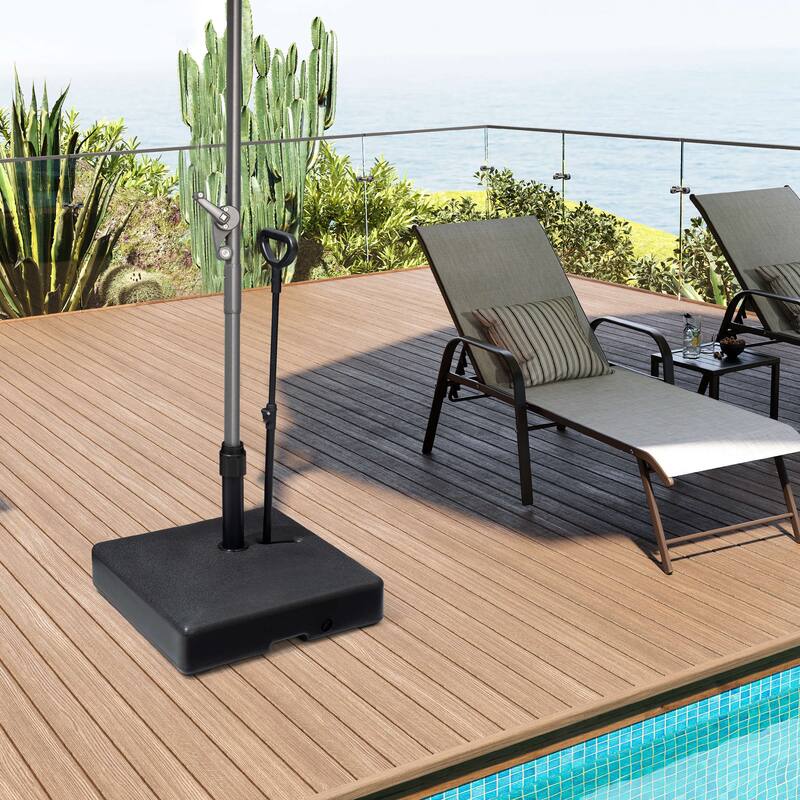 Patio HDPE Plastic Free Standing Market Umbrella Base with Wheels