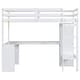 preview thumbnail 9 of 42, Concise Loft Bed Teens Student Bed with L-shaped Desk and Wardrobe Design, Guardrail and Ladder Suit for Home School Dorm