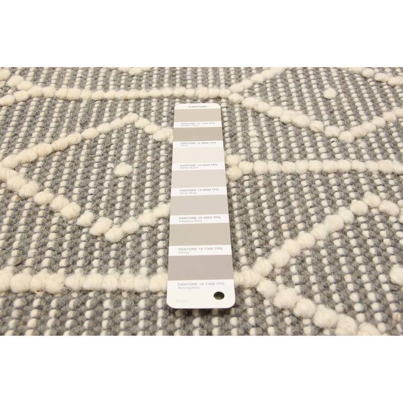 ECARPETGALLERY Braid weave Sienna Grey Wool Rug - 6'0 x 9'1
